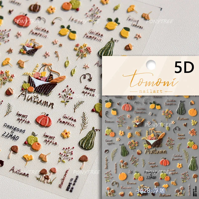 Cute Food Dog Baking Cookies Bread Rabbit Cheese Pudding Croissant Doughnut Adhesive Nail Art Decoration Sticker Manicure Decals (ONLINE ORDER ONLY)