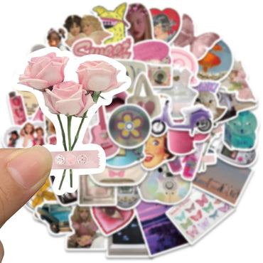 10/30/65PCS Y2K Girls Harajuku Cartoon Stickers Aesthetic Graffiti Toys For Kids DIY Motorcycle Scrapbook Phone Bike Wall Decals (ONLINE ORDER ONLY)