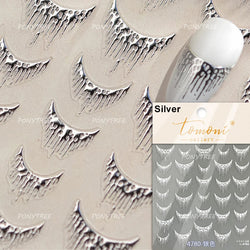 French Skirt Hem Halo Dyeing Purple Pink White Hemline Bowknot Wedding Veil Dreamy Star Adhesive Nail Art Sticker Manicure Decal (ONLINE ORDER ONLY)