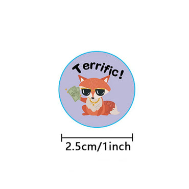 100-500pcs Cute Animal Reward Stickers with Word Motivational Stickers for School Teacher Kids Student Stationery Stickers (ONLINE ORDER ONLY)