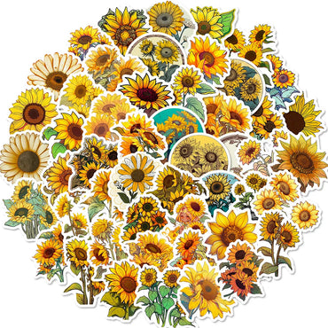 10/30/50pcs Cartoon You Are My Sunshine Sunflower Stickers Laptop Notebook Phone Suitcase Car Decoration Sticker Decals Kids Toy (Online Order Only)