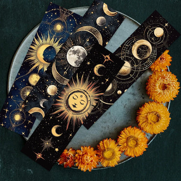 30pcs Mysterious Planets Sun Moon Paper Bookmark DIY Library Office Page Markers Students Readers Gift Page Marking (Online Order Only)