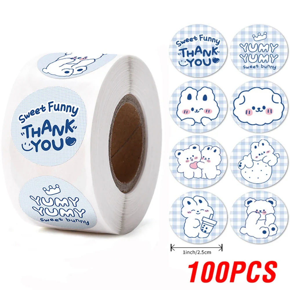 100-500pcs Round Cartoon Toys Animal stickers for kids Teacher Reward Encourage Sticker Office Stationery for Children 1inch (ONLINE ORDER ONLY)
