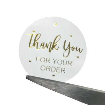 100-500pcs Thank You For Your Order Transparent Gold Label Baking Wedding Exquisite Gift Card Envelope Sealing Label Sticker (Online Order Only)