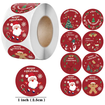 100-500 Pcs Christmas Gift Sealing Stickers 8 Designs Kawaii Thank You Labels (Online Order Only)
