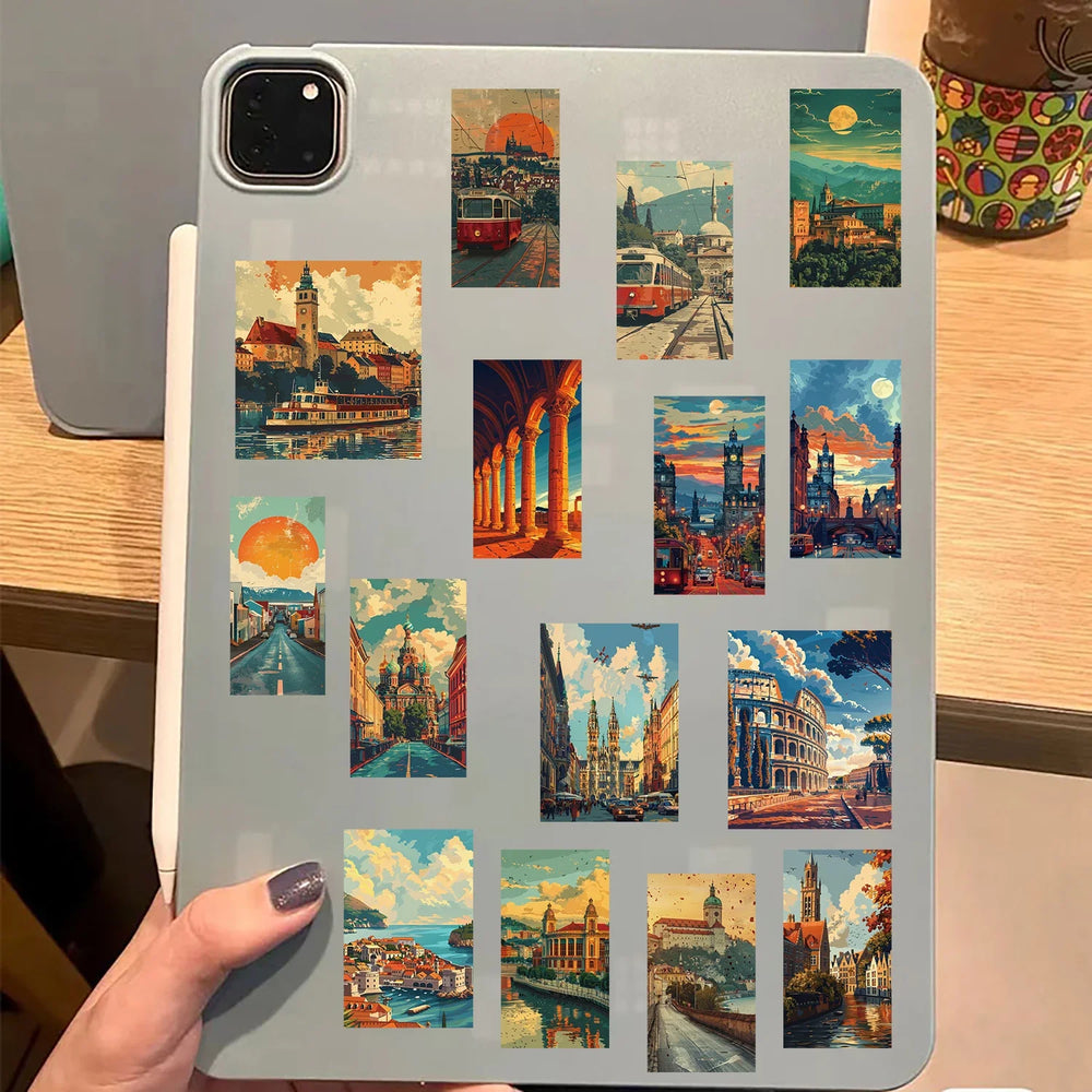 50pcs Retro Landscape Painting Stationery Sticker Asethetic Natural Landscape Scrapbook Sticker DIY Decor Luggage Sticker (ONLINE ORDER ONLY)