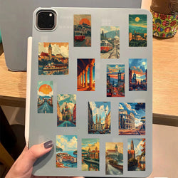 50pcs Retro Landscape Painting Stationery Sticker Asethetic Natural Landscape Scrapbook Sticker DIY Decor Luggage Sticker (ONLINE ORDER ONLY)