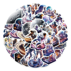 10/50Pcs Space Astronaut Stickers Laptop Refrigerator Ledger Phone Case Luggage Decoration Waterproof DIY Sticker Toys for Kids (ONLINE ORDER ONLY)