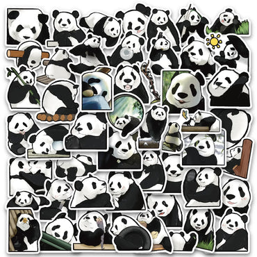 Kawaii Panda Stickers Pack - Cute Animal Decals for Luggage, Laptop, Phone, Guitar, Car, Bike, Skateboard (ONLINE ORDER ONLY)