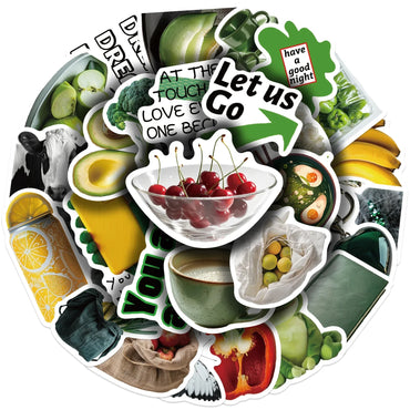 30Pcs Green Vegetables and Fruits Stickers Cute DIY Toy Gift Graffiti Decal Phone Luggage Laptop Scrapbook Waterproof Sticker (ONLINE ORDER ONLY)