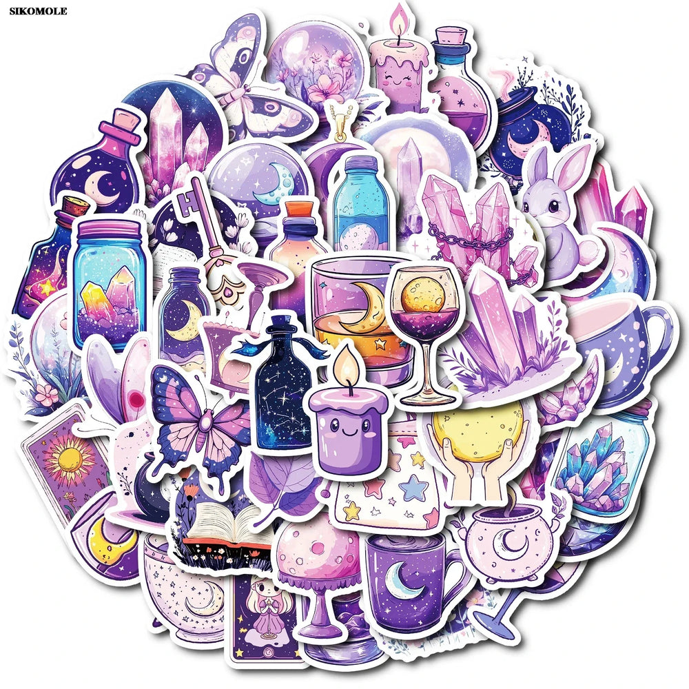 Purple Moon Stickers for Motorcycle, Laptop, Skateboard - 10/30/50PCS (Online Order Only)