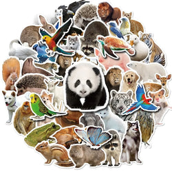 PVC Jungle Animal Stickers 10/25/50pcs for Teachers, Water Bottles, Scrapbooks, Skateboards, Luggage (Online Order Only)