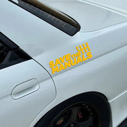 "SAVE THE MANUALS"Stickers,High Quality And Durable Automobiles Exterior Accessories Self-adhesive Decals (ONLINE ORDER ONLY)