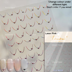 Mini Love Heart Arc Curved Line French Style Minimalist Colourful Self-adhesive Nail Art Decorations Stickers Manicure Decals (Online Order Only)