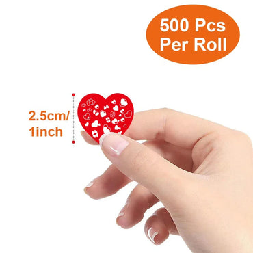 100-500pcs Heart-shaped Wedding Sticker Label Self-adhesive Sealing Decoration Sticker Invitation Label Birthday Party Stickers (ONLINE ORDER ONLY)