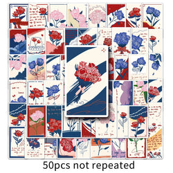 50Pcs Cute Flower Bookmark Waterproof Vinyl Stickers (Online Order Only)