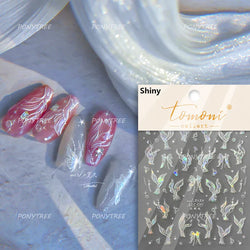Lotus Leaf Brocaded Carp Koi Playing Goldfish Cavort Ripple Droplet Water Bubbles Self Adhesive Nail Art Stickers Manicure Decal (Online Order Only)