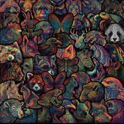 10/50pcs Cool Psychedelic Dark Art Line Animals Stickers Aesthetic Decals DIY Skateboard Guitar Laptop Motorcycle Sticker (Online Order Only)