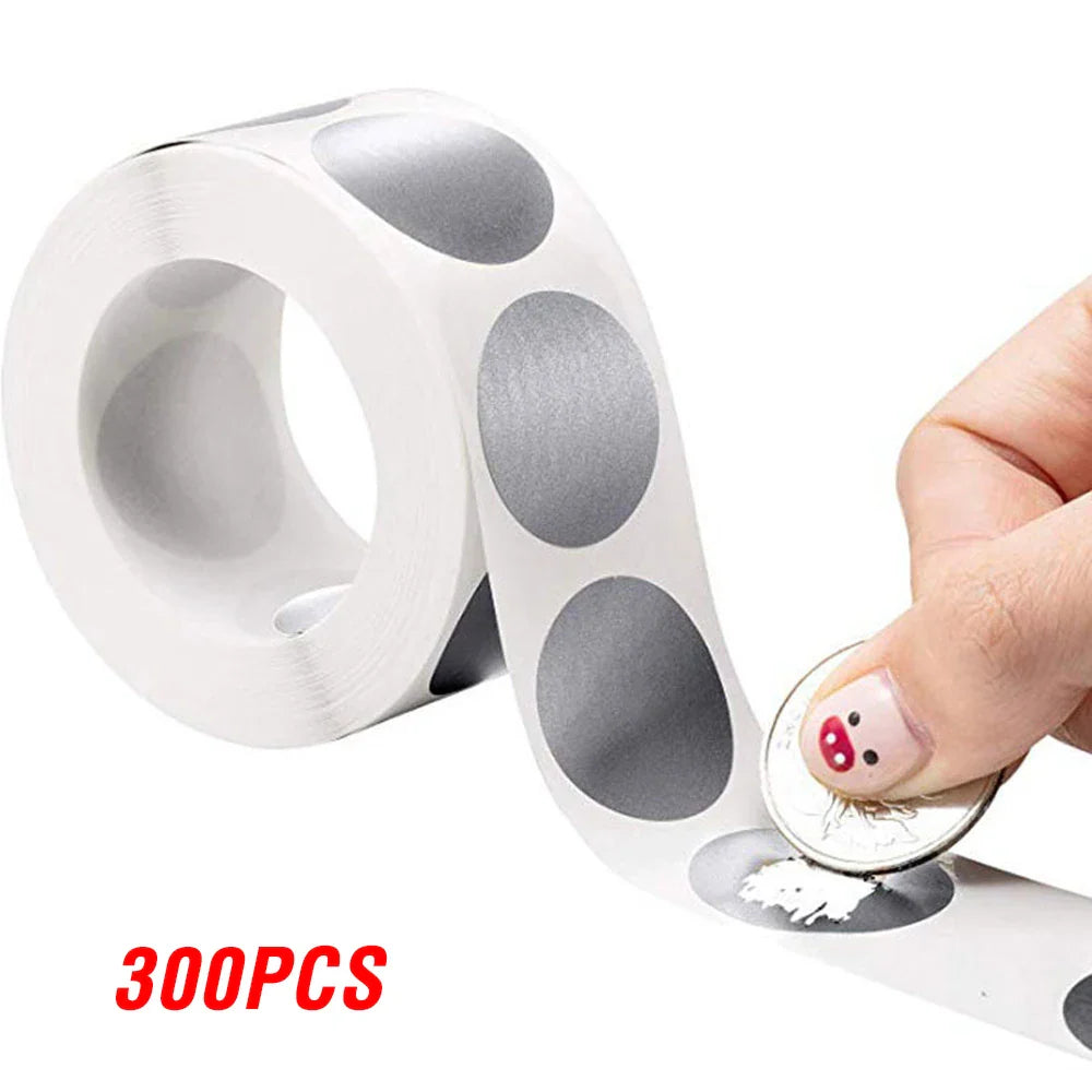 50-300pcs Silver And Gold Scratch Off Stickers Round Labels Sticker DIY Handmade For Game Scratch Sticker Labels Stationery (ONLINE ORDER ONLY)