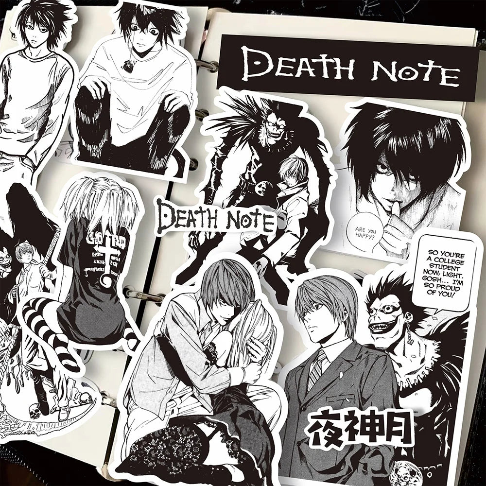 Anime Death Note Stickers Black White Decals DIY Scrapbook Laptop Car Graffiti (ONLINE ORDER ONLY)