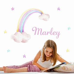 Personalized Rainbow Stars Wall Stickers for Girls Bedroom Decor (ONLINE ORDER ONLY)
