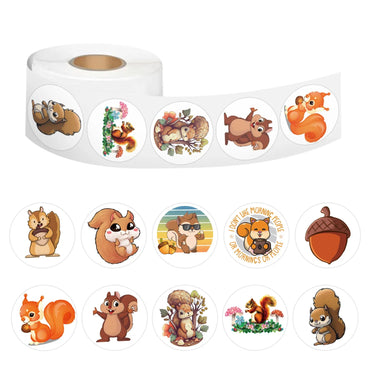 100-500pcs Cute Animal Squirrel Stickers Packs Laptop Phone Case Scrapbook Notebook Reward Sticker Decal for Kid Gift Toy (ONLINE ORDER ONLY)