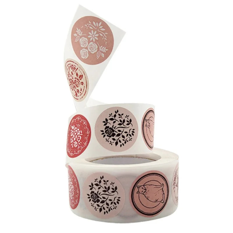 500pcs Envelope Seal Labels with 8 Flower Patterns Stickers Self Adhesive Sticker Labels for Party Decor,Birthday,Wedding (Online Order Only)
