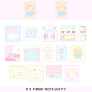 30Pc Stationery Journal Planner Sketchbook Stickers Aesthetic Cute Korean Deco Sicker for Scrapbook Stationery Diary Decoration (Online Order Only)