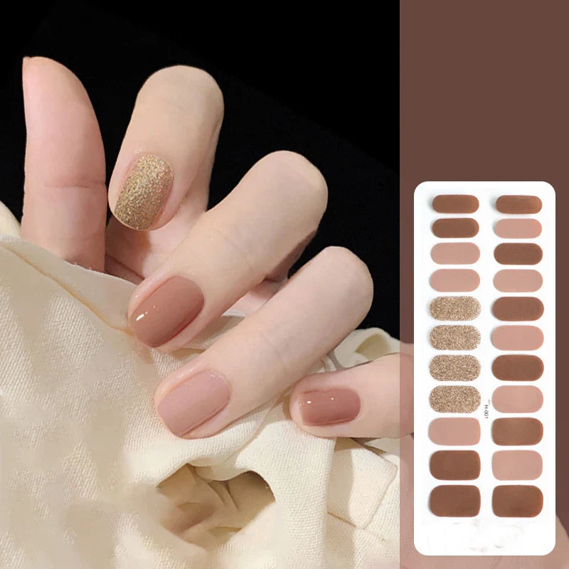 22finger Flash Sequin Nail Polish Gel Film ins Wind Waterproof Lasting Nail Sticker (ONLINE ORDER ONLY)
