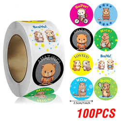 100-500pcs Children's Cute Animal Reward Stickers For School Teacher Supplies Gift Decoration Label Stationery Stickers (ONLINE ORDER ONLY)