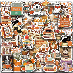 50Pcs Bookish Fall Stickers For Water Laptop Skateboard Computer Luggage Decals Motivational Scrapbook Sticker (ONLINE ORDER ONLY)