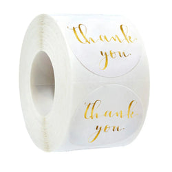 500pcs/roll Round Brown labels Thank You Kraft Stickers 1 inch Wedding Pretty Gift Envelope Sealing Label Stickers Stationery (ONLINE ORDER ONLY)