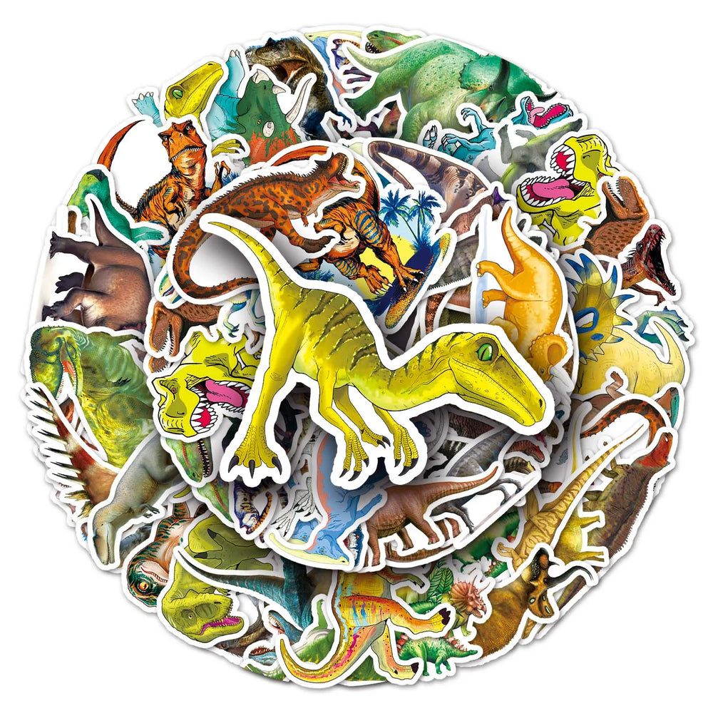50Pcs Dinosaur Cartoon Waterproof Vinyl Stickers for Skateboard Snowboard (ONLINE ORDER ONLY)