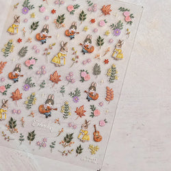Autumn Fall Sunflower Rabbit Leaves Crane Rose Sun Mountain Hill Produce Good Harvests Cookie Nail Art Sticker Decoration Decals (ONLINE ORDER ONLY)