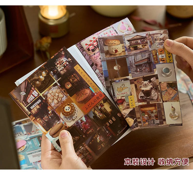 20 Sheets Japanese Retro Dessert Cut Film Sticker Book Y2K Sticker Journal Handbook Scrapbooking Kawaii Decoration Sticker Gift (ONLINE ORDER ONLY)