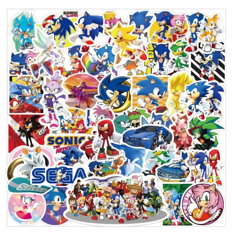 50pcs Sonic The Hedgehog Stickers for Luggage, Water Bottles, Phones, Laptops, Scooters, Refrigerators (ONLINE ORDER ONLY)