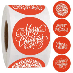 100-500PCS Merry Christmas Stickers Santa Claus Christmas Pattern Design Christmas Gift Package Decor Labels 1inch (ONLINE ORDER ONLY)