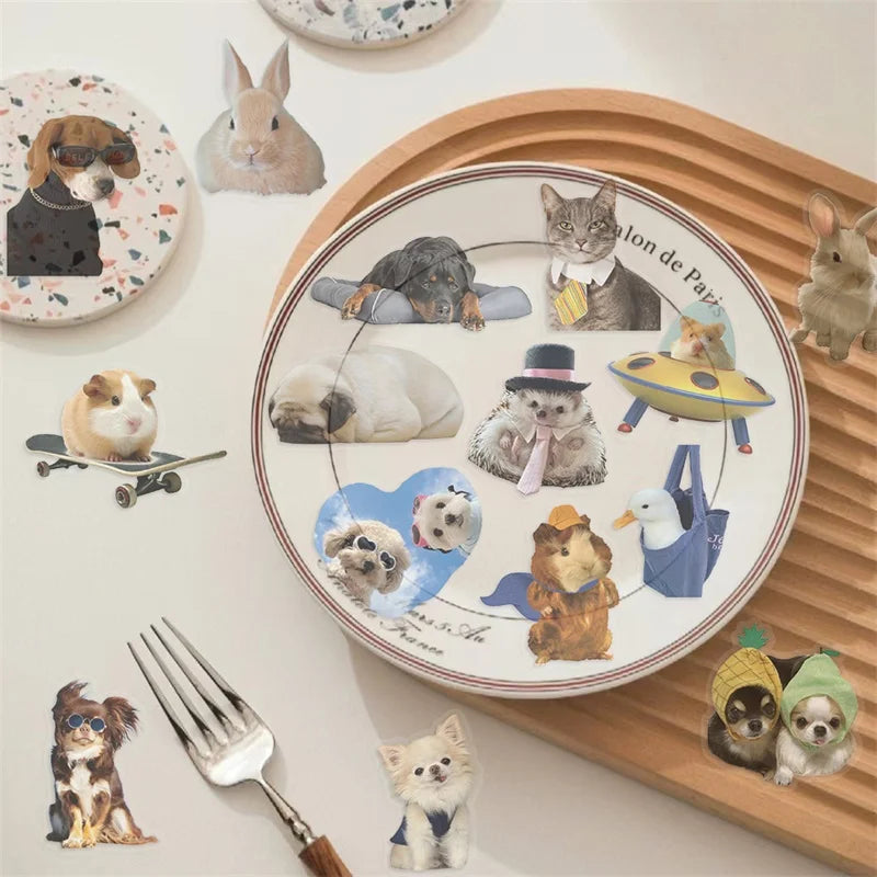 50PCS INS Animal PET Sticker Aesthetic Children's Decoration Scrapbooking Stationery DIY Hand Accounting Supplies for Kids (ONLINE ORDER ONLY)