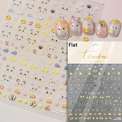 Cute Cat Eye Fishbone Animals Leopard Cat Ginger Cat Kitten Exclamation Point Paw Self Adhesive Nail Art Sticker Manicure Decals (ONLINE ORDER ONLY)