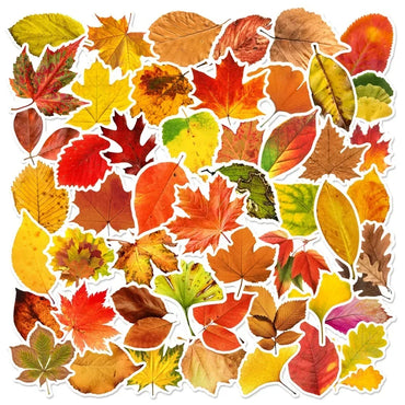 10/30/60PCS Fallen Leaves PVC Sticker Aesthetic Children's Decoration Scrapbooking Sketchbook Korean Stationery School Supplies (Online Order Only)