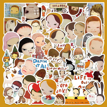 50pcs Cute Cartoon Nara Meizhi Graffiti Stickers for Helmet, Desktop, Wall Decoration, DIY (Online Order Only)