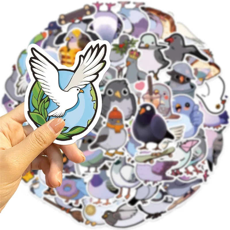 10/30/50PCS Kawaii Pigeon PVC Sticker Aesthetic Chidlren's Korean Stationery Decoration Scrapbooking School Supplies for Kids (ONLINE ORDER ONLY)