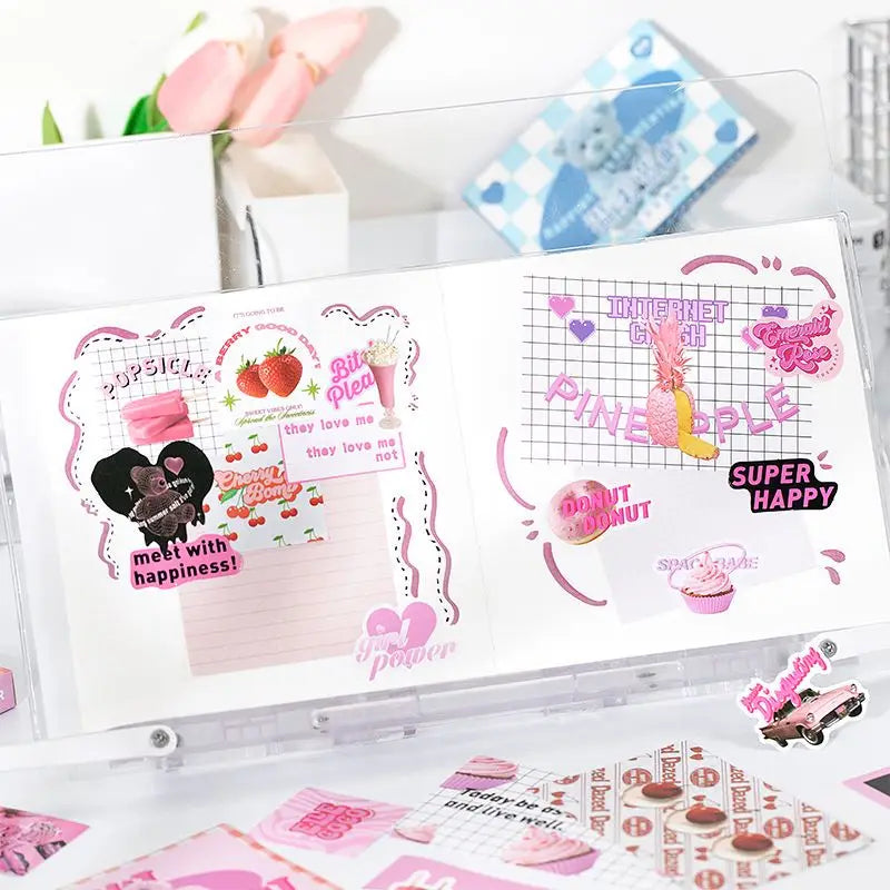 40/60Pcs/box Retro Girls House Series Sticker Hand Account DIY Album Decoration Scrapbooking Stickers Kawaii Korean Stationery (ONLINE ORDER ONLY)