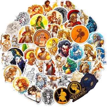 10/50/100pcs Cool Ancient Greek Mythology Stickers Stationery Notebook Water Bottle Laptop Luggage Skateboard Car Sticker Toy (ONLINE ORDER ONLY)