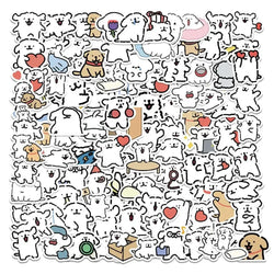 10/50/100PCS Cartoon Cute Line Dog In The Book Stickers DIY Toy Laptop Luggage Skateboard Suitcase Guitar Graffiti Decal Sticker (ONLINE ORDER ONLY)