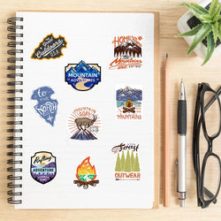 10/30/48PCS Camping Stickers Outdoor Travel Hiking Cartoon Decals DIY Laptop Scrapbook Phone Luggage Water Bottle Helmet Sticker (ONLINE ORDER ONLY)