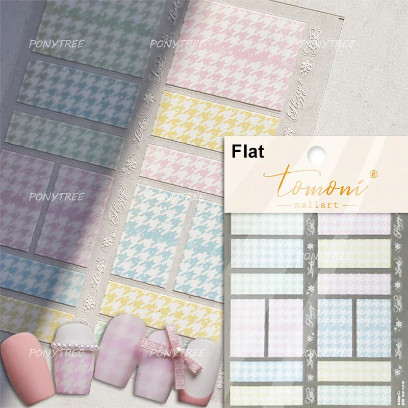 Geometric Grid Square Butterfly Snow Star Metal Self Adhesive Nail Art Sticker Snowflake Rhinestone Manicure Decal Nail Supplies (ONLINE ORDER ONLY)