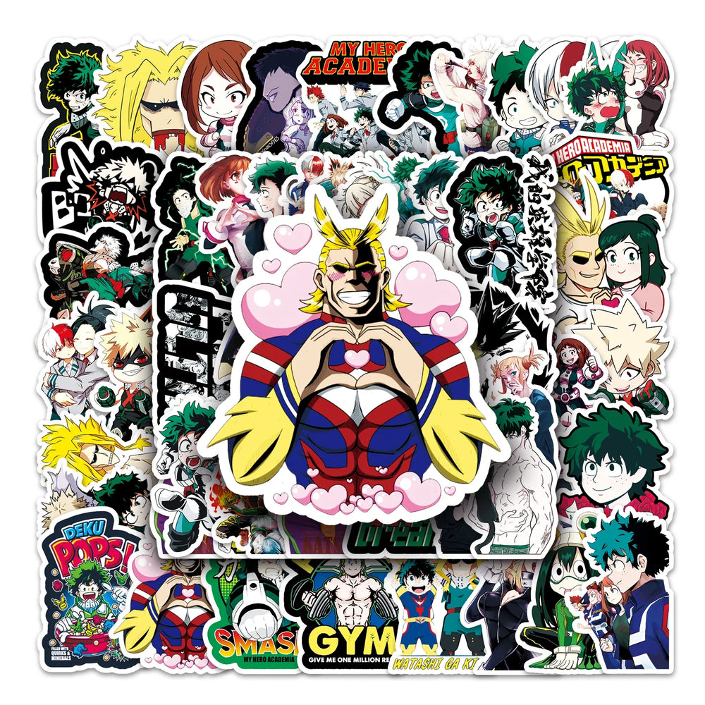 50Pcs Superpower Cartoon Waterproof Vinyl Stickers for Skateboard Snowboard Decals (Online Order Only)