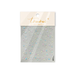 Colourful Star Moon Curved Line Arc Necklace Love Heart Hanging in The Air Starry Night Adhesive Nail Art Sticker Manicure Decal (Online Order Only)