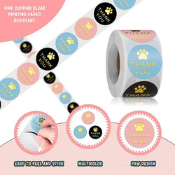 500Pcs Round Dog Paw Print Thank You Label Stickers Used for Shipping and Mailing Box Seal Labels Decorative Gifts Stickers (ONLINE ORDER ONLY)